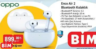 OPPO ENCO AİR 2 BLUETOOTH KULAKLIK OPPO ENCO AİR 2 BLUETOOTH KULAKLIK